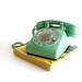 Retro Turquoise Rotary Telephone ITT Amherst