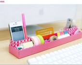 Purple and Pink Craft Supply Clean Up Storage Desk Organizer