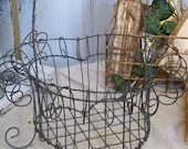 Wire galvanized basket shabby cottage distressed rusty French chic farmhouse home decor Anita Spero