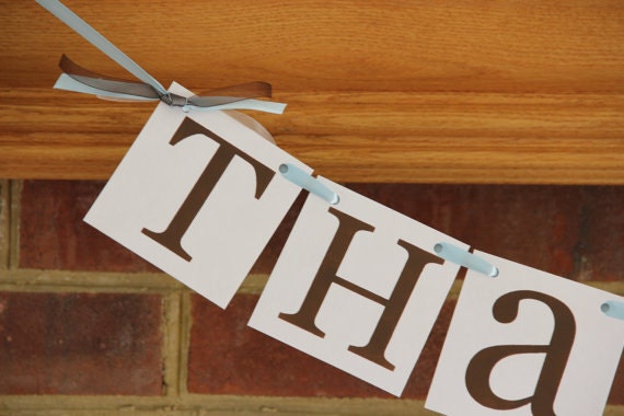 Wedding Thank You Banner Photo Prop Wedding Sign CUSTOMIZE COLORS Word Sign