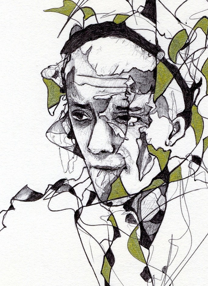 Original Artwork - Portrait Drawing - Lookin At Now by Lucita Peek