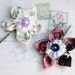 Flower Hair Pin accessories set Ecru Pink Burgundi Fabric Antic lace