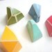 Neon Geometric Faceted Clay Pendans,Do it Yourself Geometric Jewelry,Hand Painted Ceometric beads