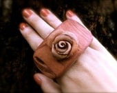wooden big ring unique wood statement jewelry - adjustable oversized - woodworking
