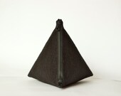 Black Felt Geometric Wristlet Bag Purse Pyramid Bag Goth Minimalist Modern Bag Street Style Urban Unisex Gift Idea - Marewo
