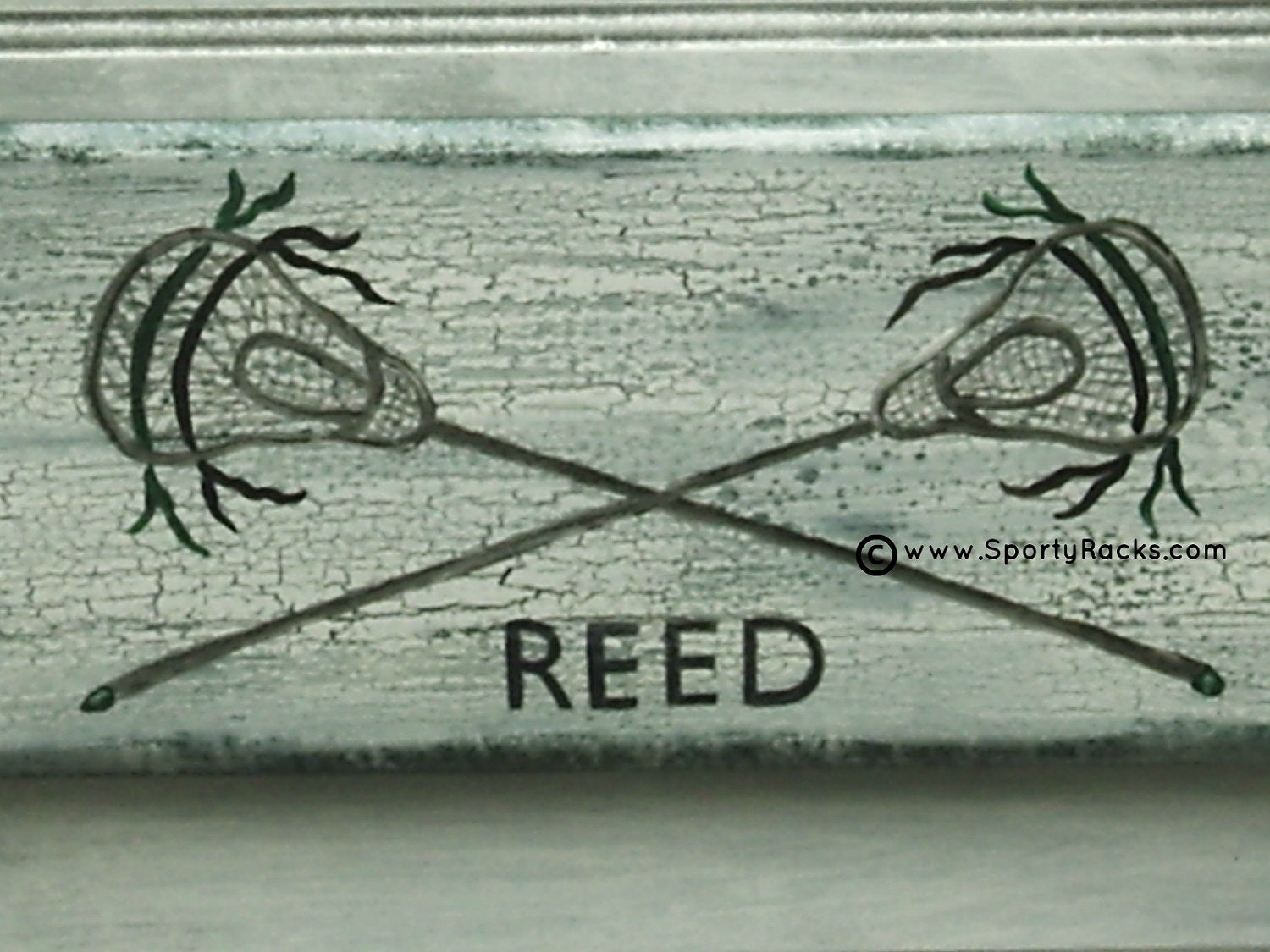Lacrosse Sport Stick Hanger Name Lax Jersey Number Team Colors Personalized Custom Wall Rack MTO Athletic School Colors