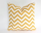 Sunny Yellow Chevron Pillow Covers-- Two 18x18 Covers