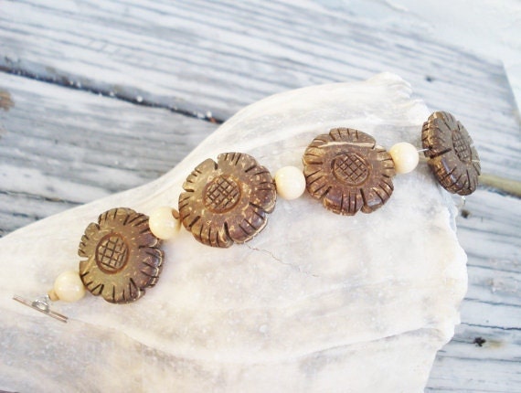 Carved Coconut Shell Bracelet