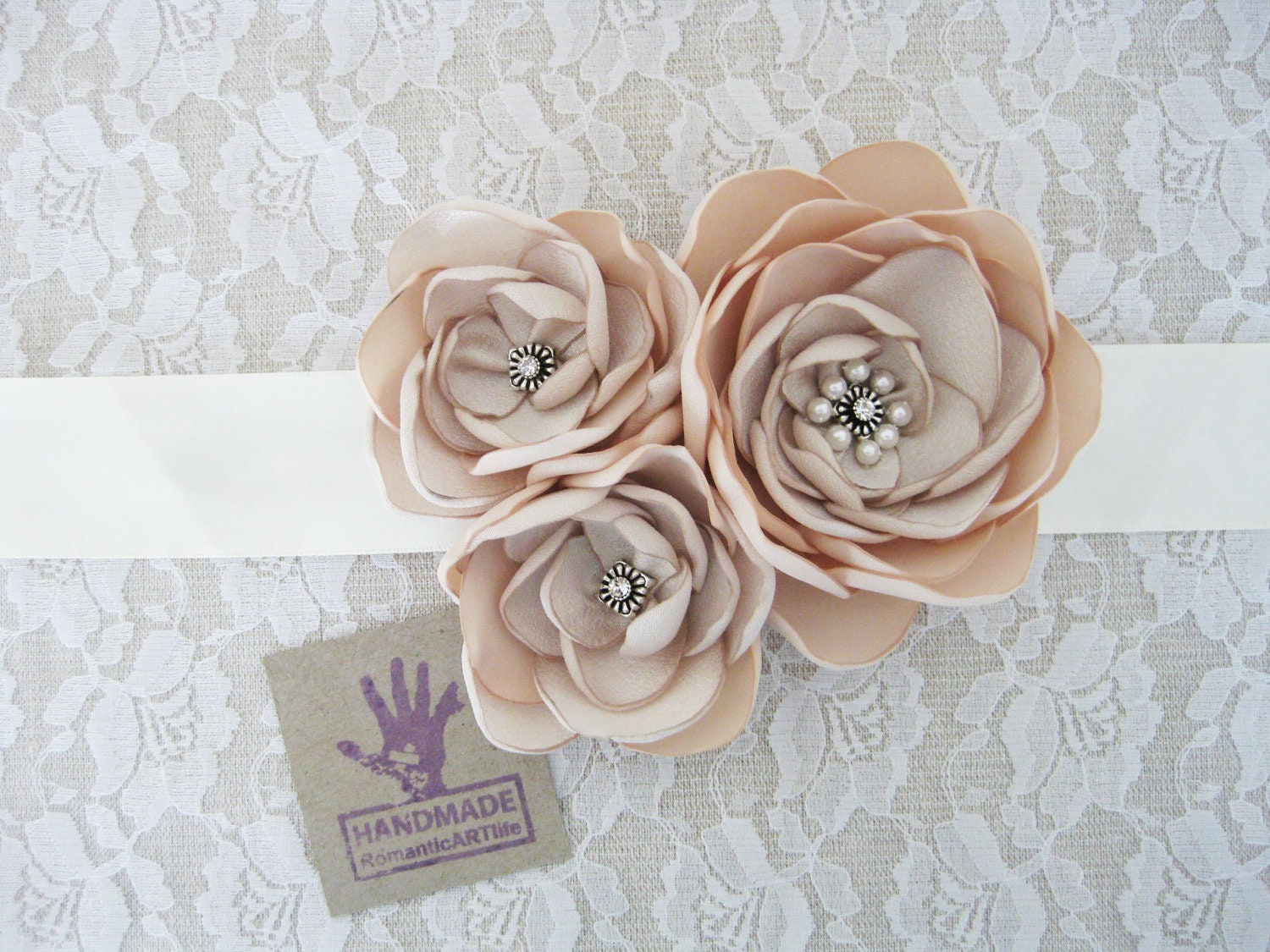 Bridal Gown Sash Belt. Wedding Gown Dress Sash. Blush Champagne Cream Bridal Sash belt. Bridal Accessory. Wedding Accessory