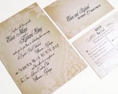 Ivory Lace wedding invitations set - Vintage Lace Romantic set