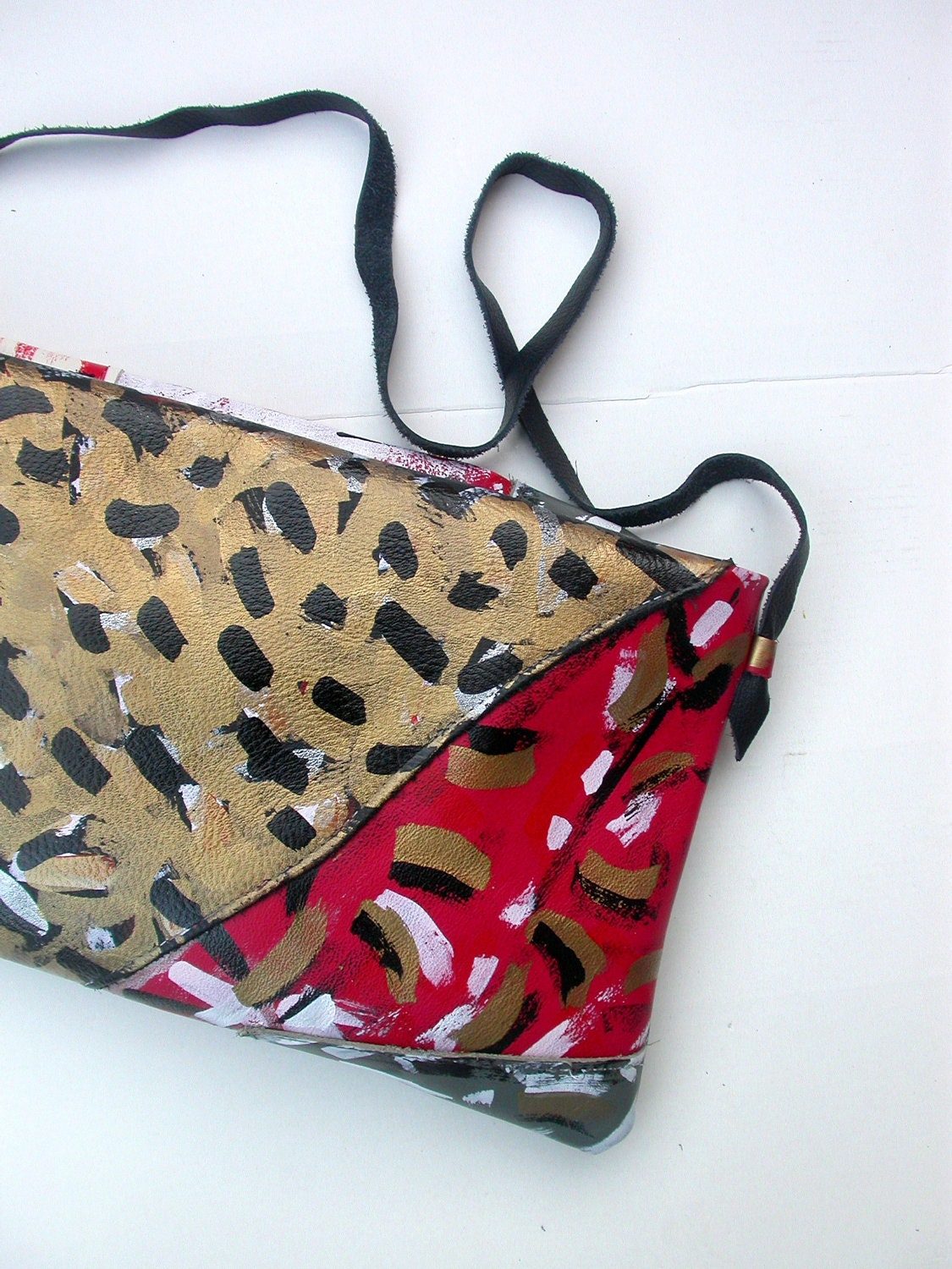 Leather bag / clutch with removable shoulder strap