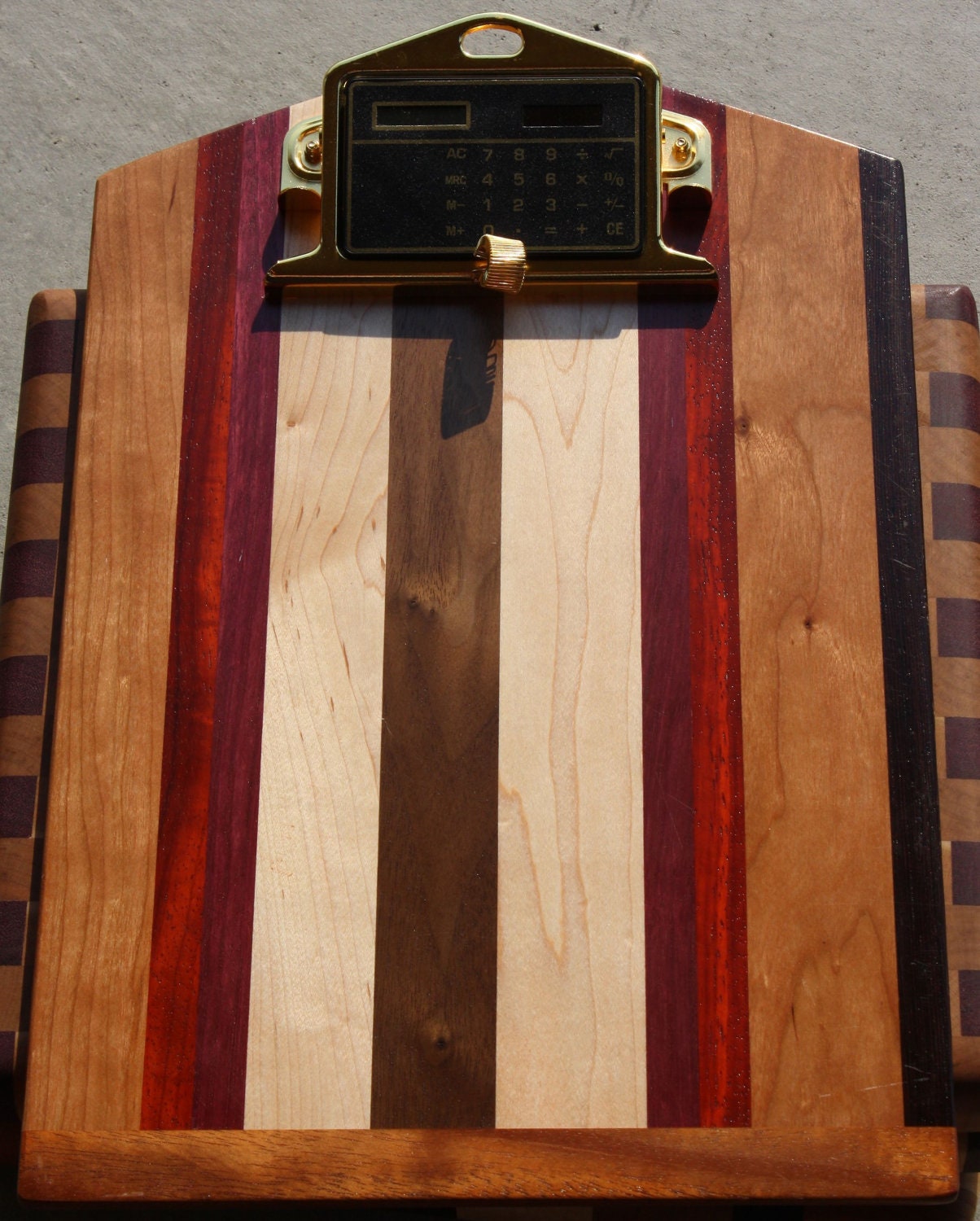 Handmade Wood Clipboard CC12 with Solar Calculator