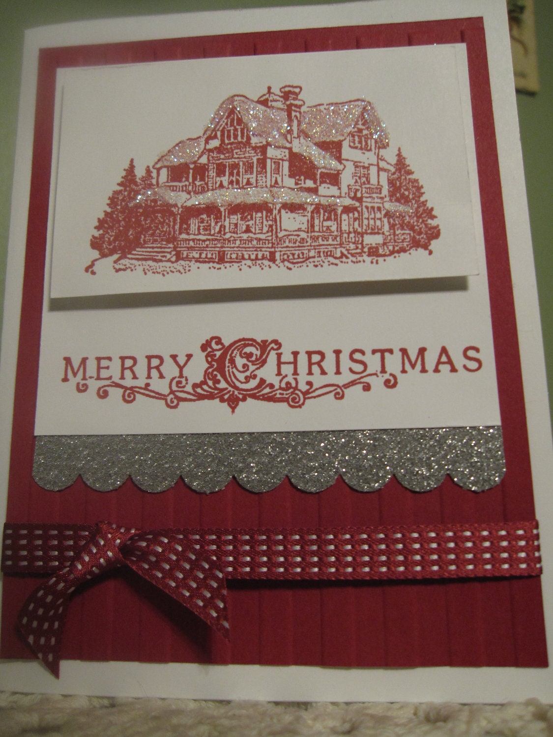 Stampin' Up Christmas Greeting Card: Happy Holidays at the Lodge