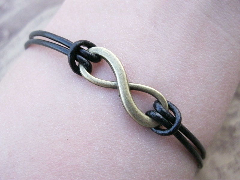 Infinity Bracelet- antique bronze Infinity Bracelet,infinity real leather bracelet(YE-155)