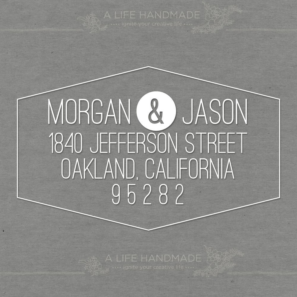 Custom Return Address Stamp - Personalized Return Address Stamp - Minimalist Geometric Design