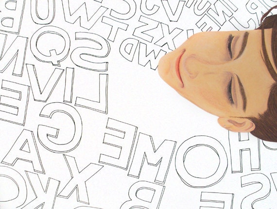 Mixed Media Drawing - "Security in Language"