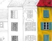Mixed Media Drawing - "Out the Window"