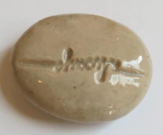 ALWAYS Pocket Stone - Ceramic - Smoky Blue Art Glaze - Inspirational Art Piece