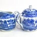 Blue Willow Cream & Sugar Set, Made in Occupied Japan - Porcelain, Crown Backstamp - Vintage Home Kitchen Decor