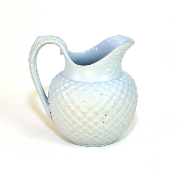 Cobridge Pottery Stoneware Creamer, Cone Pattern - 19th Century Antique Pitcher for Vintage Home Decor