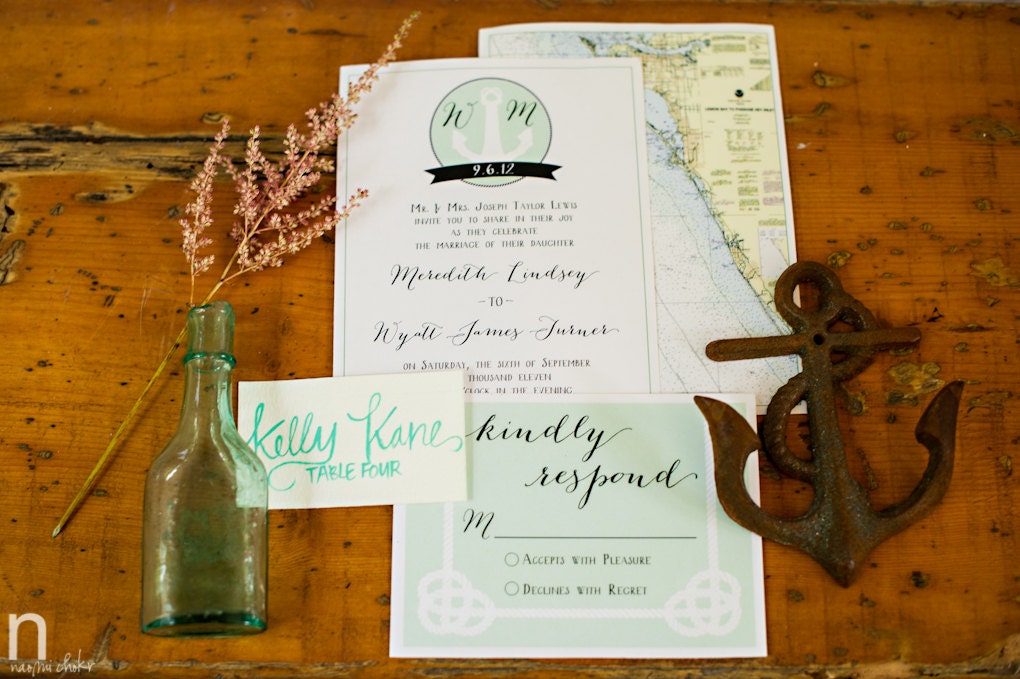 Custom Nautical Wedding Invitation Suite
