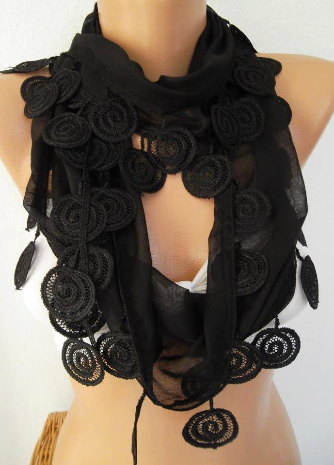 Black Scarf Cotton Scarf Gorgeous Scarf