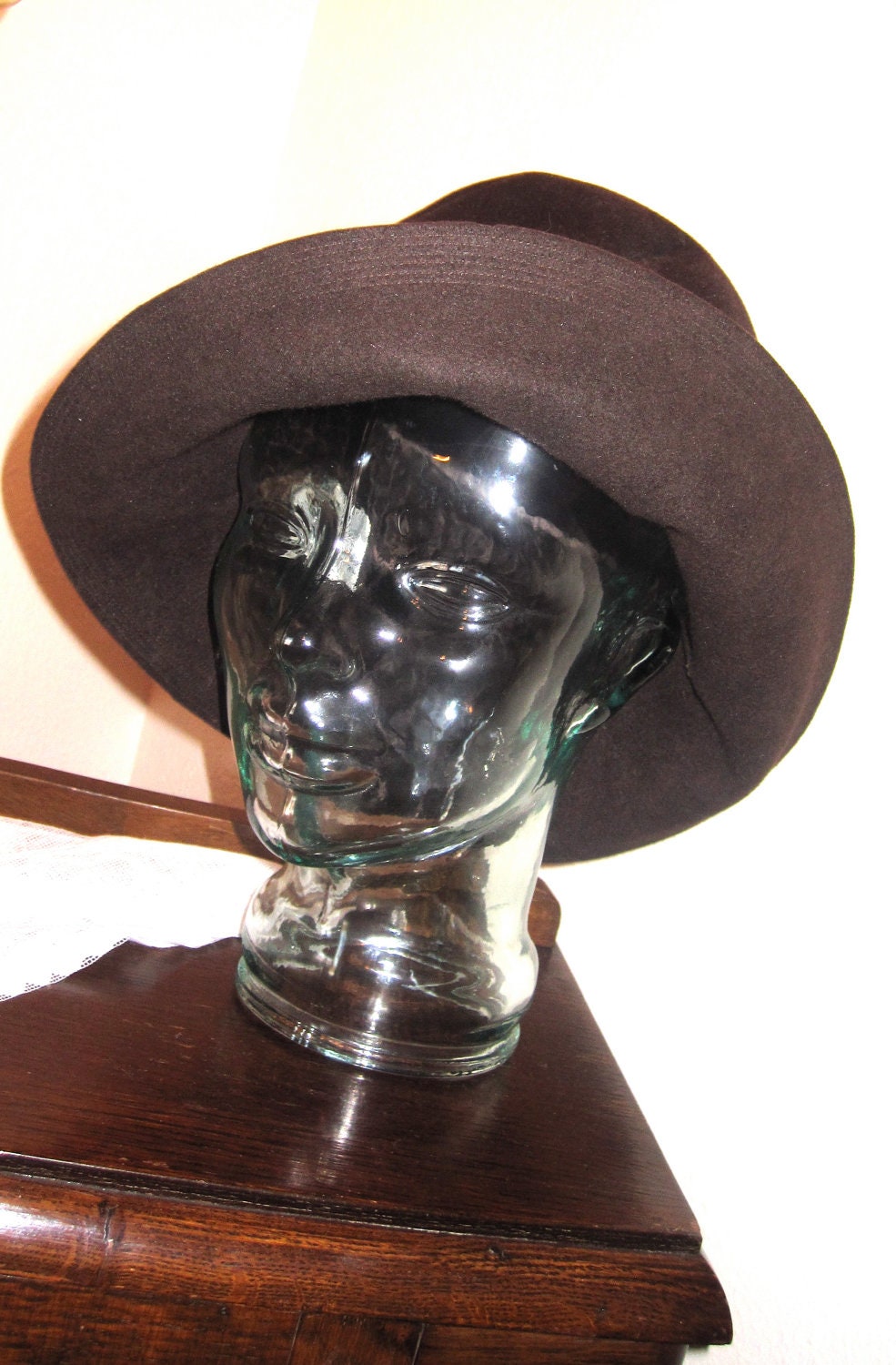 Vintage  Edward Mann Dark Chocolate Brown Hat Medium sizing