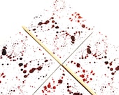 Blood Splatter Coasters, Red Ink Spill, Dexter Inspired, True Blood, Paint Spatter