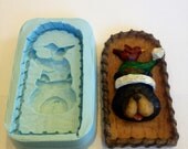 Christmas Bear Silicone Mold (chocolate, fondant, gumpaste, sugarcraft, cake, candy, favors, party)