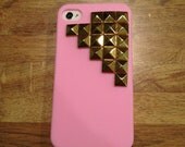 Bubblegum pink studded iPhone case
