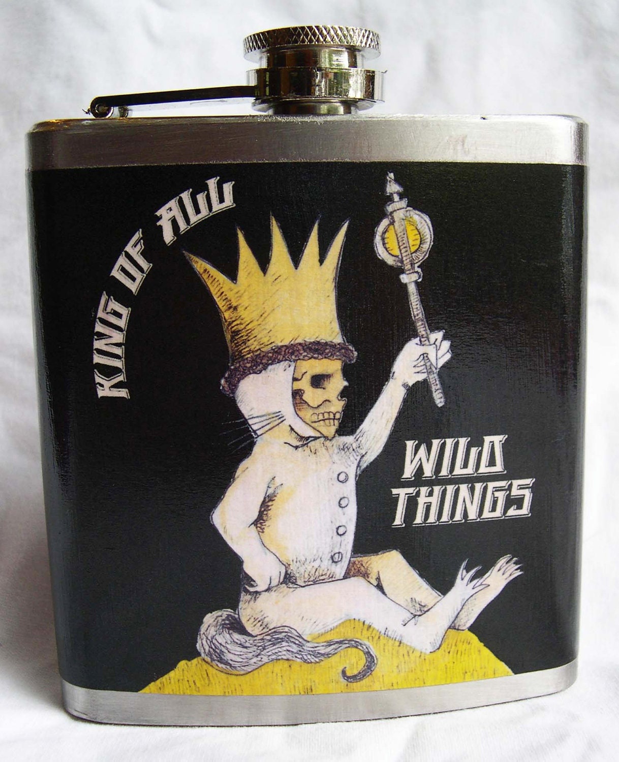 Hip Flask - King of all Wild Things - Day of the Dead style