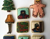 A Christmas Story, Bunny Pajamas, Leg Lamp, Sugar Cookies with Buttercream Frosting