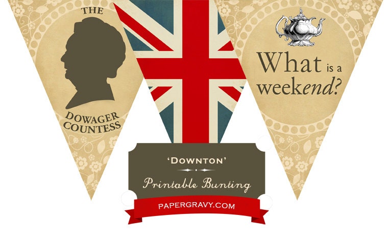 Printable British Downton Style Party BUNTING Union Jack Flag Il_570xn