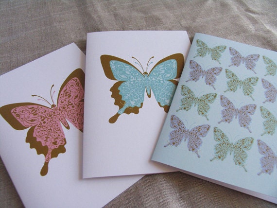 Butterfly Greeting Cards - Pack of 3 (Blank)
