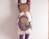 Snow Mama - Stuffed Reclaimed Fabric Doll