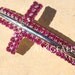 Cross Connector - Curved Sideway Crosses Curved, Magenta and Silver