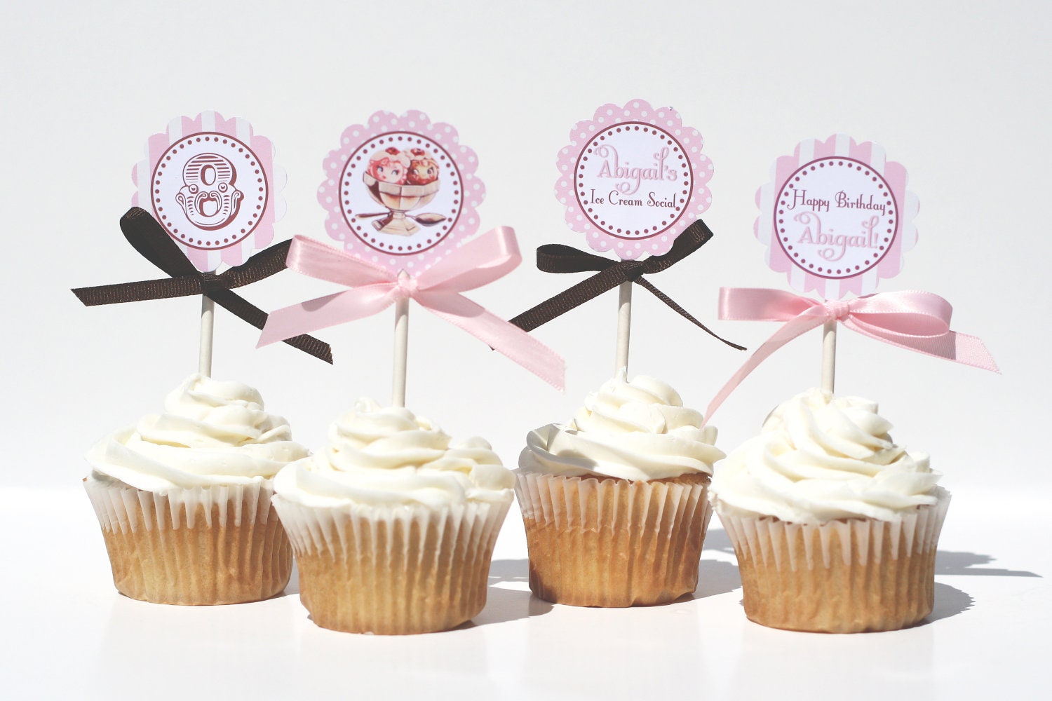 Birthday Cupcake Toppers -ICE CREAM SOCIAL Printable Il_570xn