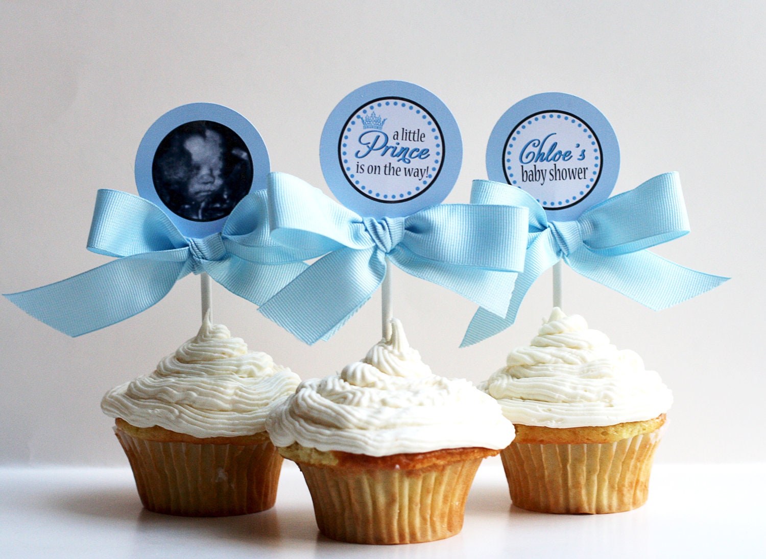 Baby Shower Cupcake Toppers - PRINCE IN PROGRESS Printable Il_570xn