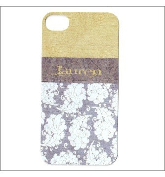 gray and yellow monogram/personalized iphone 4 case, iphone 4s case
