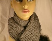 Chunky  scarf, neckwarmer, heather grey, winter accessorie