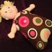 Reversible Sleep Nap Sack in Brown Dot and Pink Bubble Velour for Baby Stella, Waldorf and 13, 14, 15, 16 Inch Dolls, Doll Clothes