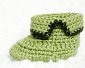 Spring Green Crochet Boots // 0 to 6 Months