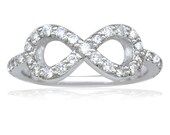 Flowing 14k Gold Diamond Infinity Ring, 14mm x 7mm, 0.50CT TDW, Available in White, Yellow or Pink Gold