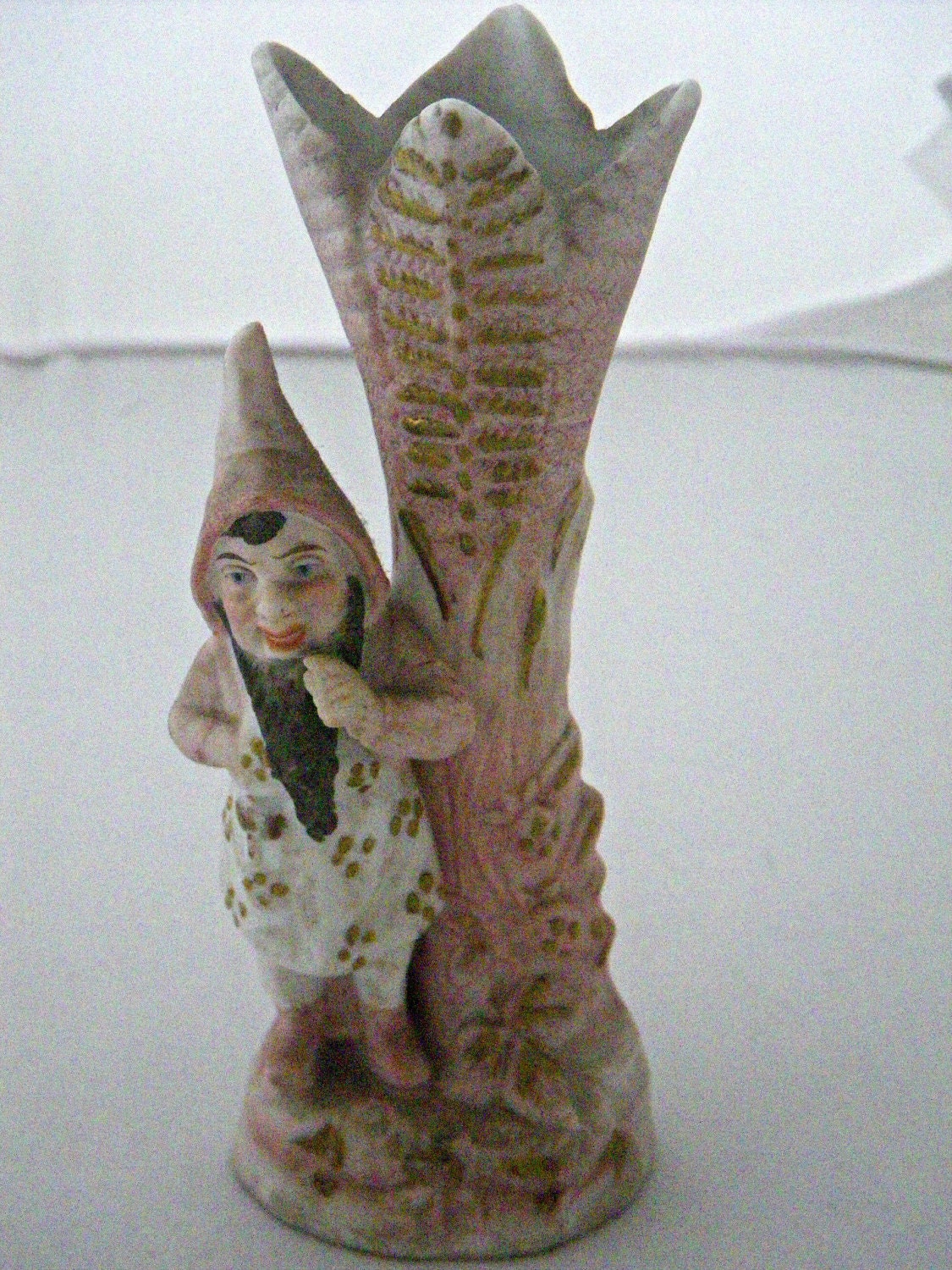 Edwardian Bisque Gnome Vase from Germany