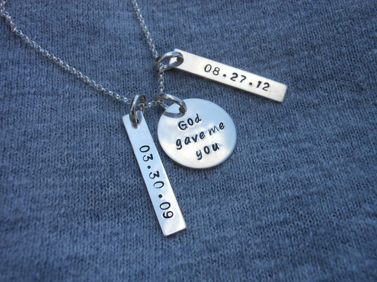 Personalized Hand Stamped Sterling Silver Necklace, Mom Necklace, New Mom, Grandmother, Mother's Day