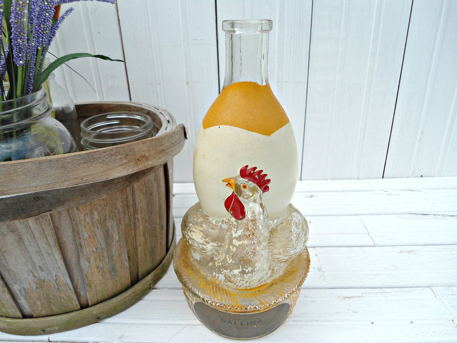 Vintage Hen on Nest Bottle - Vintage Gallina Italian Wine Bottle