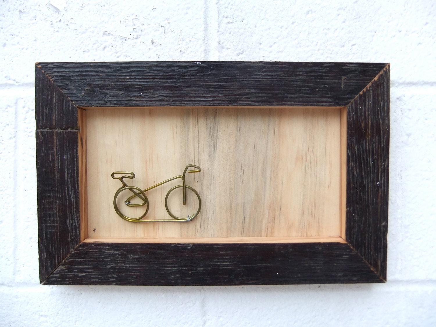 Bicycle Art - Bike Art Aged Wooden Bike Wire Sculpture