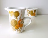 Mid Century Modern Cream & Sugar Set - Countryside - Midwinter England - Autumn / Fall - Mad Men, 1970's Kitchen, Eames Panton Era