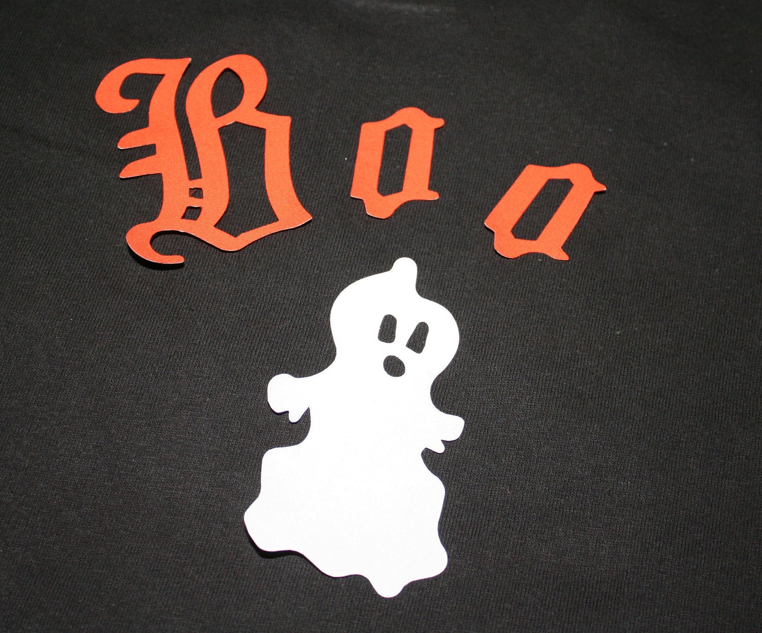 Boo and Ghost Applique - Halloween - Personalized - DIY - Iron on - No Sew