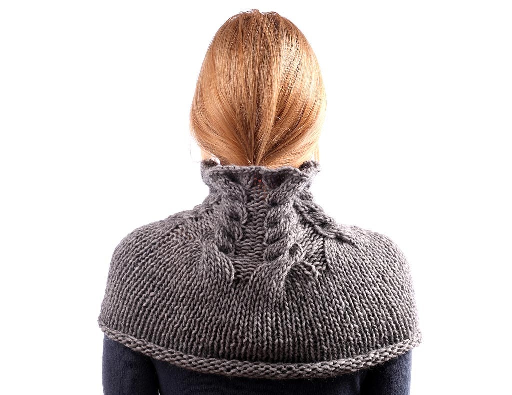 Grey Knit Scarf / Chunky Cowl / Alpaca Over the Shoulder Neckwarmer / Charcoal Infinity Scarf / Tube Wrap/ Under 50/ Gift europeanstreettean - LikeFreja